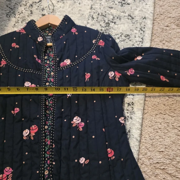 Persaman Floral Quilted Jacket Cotton Cottage Core Preppy Wrstern Chic Womens S - Picture 6 of 7